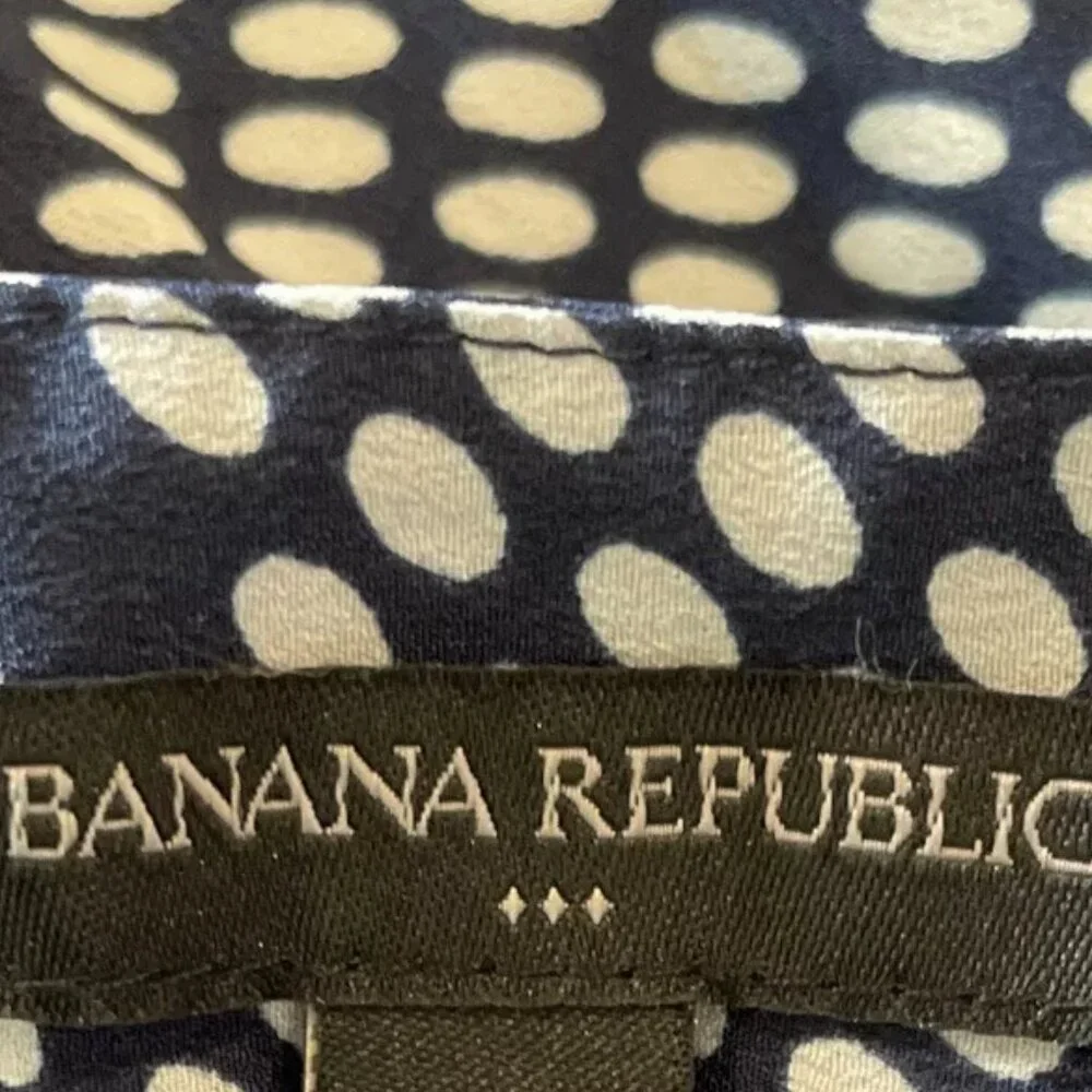 NWT Banana Republic Blue White Polka Dot Handkerchief A-Line Fit Flare Skirt S 4